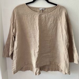 LinenFox (S) 100% linen Lagenlook blouse